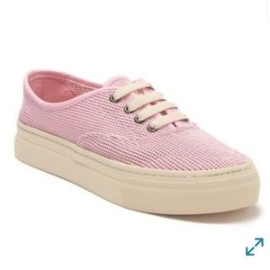 SOLUDOS Blossom PINK MESH PLATFORM LACE UP SNEAKERS 9 NEW